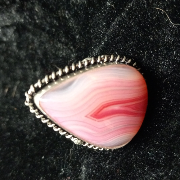 Agate gemstone ring size 8 - Picture 3 of 4